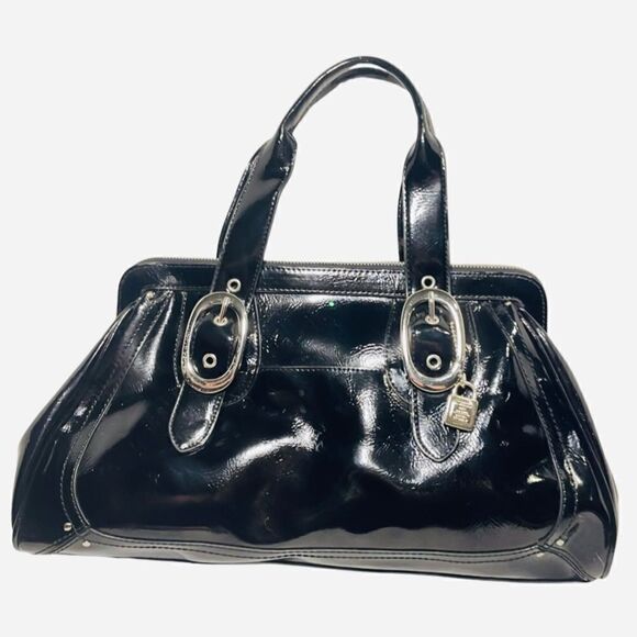 Liz Claiborne Black Patent Shoulder Bag - Picture 2 of 7